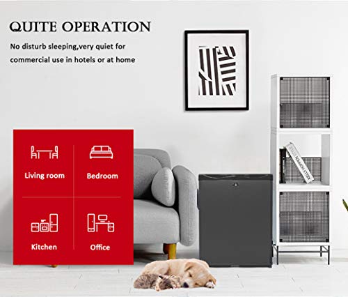 SMETA Mini Fridge No Noise: Absorption Refrigerator 12V/110V Portable for Dorm Office Truck Camper, with Lock, DC AC, 1.0 Cu.Ft, Black - Thumbnail 5