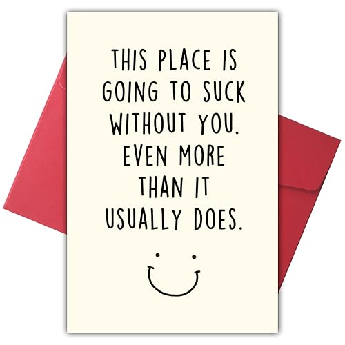 Funny Goodbye Card for Coworker, Humorous Farewell Gift for Colleague Leaving Job, Unique New Job or Retirement Present, Hilarious Going Away Card for Office Friend or Boss