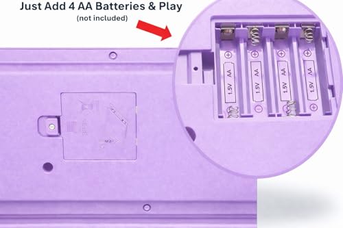 Image of Piano Keyboard with Mic | 61 Keys, 10 Rhythms, 16 Tones, 6 Demo Songs & 8 Percussions | Electronic Musical Toy for Boys & Girls | Educational & Recording Keyboard for Beginners-Purple