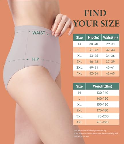 Image of Womens Washable Incontinence Underwear Bladder Leak Proof Odor Control Briefs 56 ml Absorbency Panties 3 Pack (Skin-Lotus Root-Baby Blue, M)