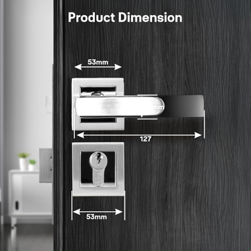 Image of Yale YECM-603-OR-TT-SS /CP Mortise Door Lock for Bedroom /Home /Office /Hotel Suitable for Left /Right Handed Doors | Rose & Escutcheons with Thumb Turn, 3 Keys Cylinder and Lock Body (Satin Steel)