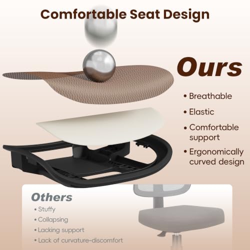 Image of Ergonomic Office Chair, Mesh Computer Desk Chairs with BIFMA X5.1 Certified, Adjustable Lumbar Support, 3D Arm, Tilt Back, Wide Seat, Comfy Swivel Work Task Chair for Company and Home (Sunset Orange)