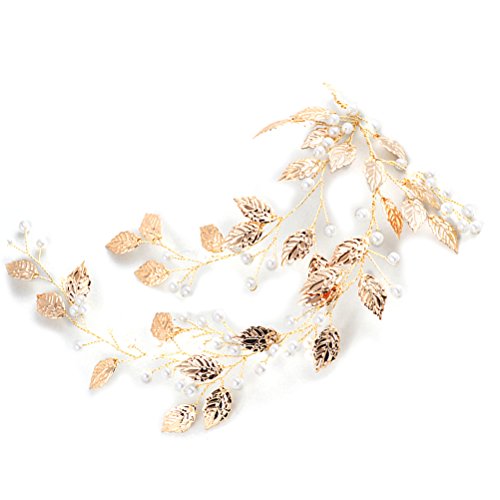 FRCOLOR Banda de Pelo Nupcial con Perlas Flores Elegante Accesorios para Boda...