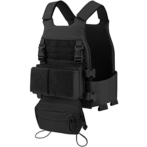 EMERSONGEARS Tactical Molle Chest Rig Vest 500D, Laser Cut Vest Tactical Quick Release Modular Magazine Pouch FCSK MK3 Chest Rig Backpack for Airsoft Hunting