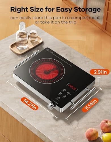 Image of FODGO 3500W Infrared Cooktop Stove | Works with ALL UTENSILS (Steel, Aluminium, Glass, Clay) | No-Radiation Electric Chulha | Toughened Glass Top & Touch Control | Portable Induction Alternate