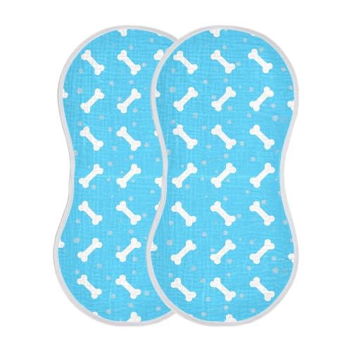 Dog Bone Circle Baby Burp Cloths Muslin Burp Cloth Absorbent Baby Wash Cloths Burping Cloths for Babies Burp Clothes Rags Towel for Baby Boy Girl Wipes 22x11IN,2 Pack