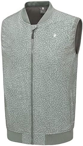 Little Donkey Andy Men’s Lightweight Softshell Vest Golf Outdoor Sleeveless Jacket Waterproof Windproof Winter Warm Fleece Lined Outerwear for Running Hiking Travel Casual Grey Floral M