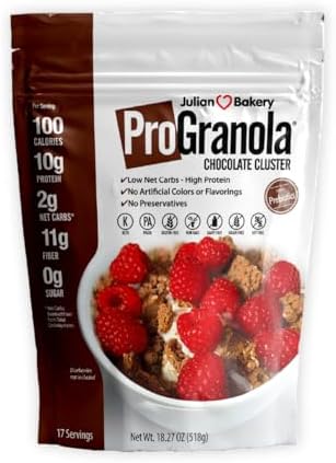 Julian Bakery® ProGranola® Cereal | Chocolate | 10g Protein | Paleo | 2 Net Carbs | Gluten-Free | Grain-Free | 17 Servings