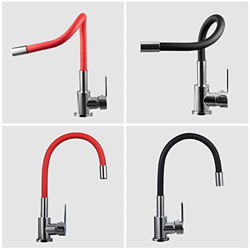 Robinet de cuisine blanc idéal rénovation maison mitigeur orientable 360 sur pont