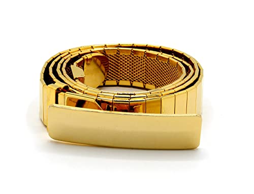 Marshal Metal Fashion Belt High Polished18K Gold Plated Omega Waist Belt (Square) Size 23”—33” #TOP3