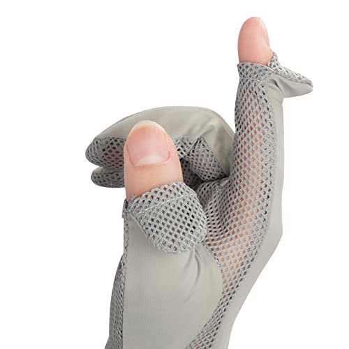Women Summer UPF 50+ UV Sun Protection Gloves 2 Fingers Flip Mesh Cooling Breathable Touchscreen Anti Slip Mittens Full Finger Quick Dry Hand Gloves for Driving Riding Cycling Lady Girls Mitt