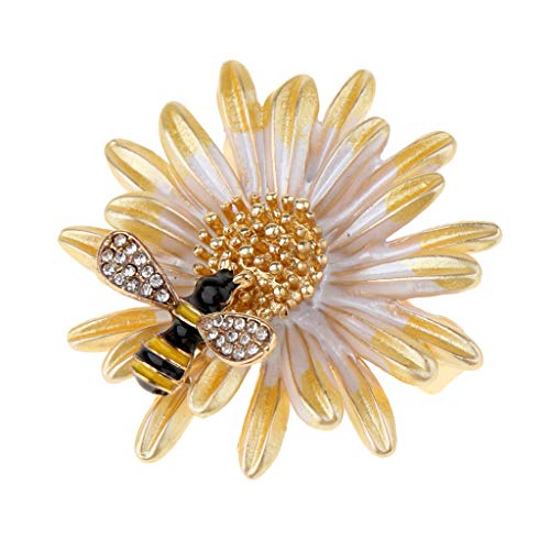 Preisvergleich Produktbild IPOTCH Klare Kristall Honig-Biene Hochzeit Charms Schal Sicherheitsnadel Brosche Geschenk - Blütenknospe