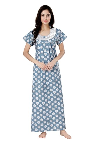 Image of Soulemo Women's Pure Cotton Floor Length Nighty 1682