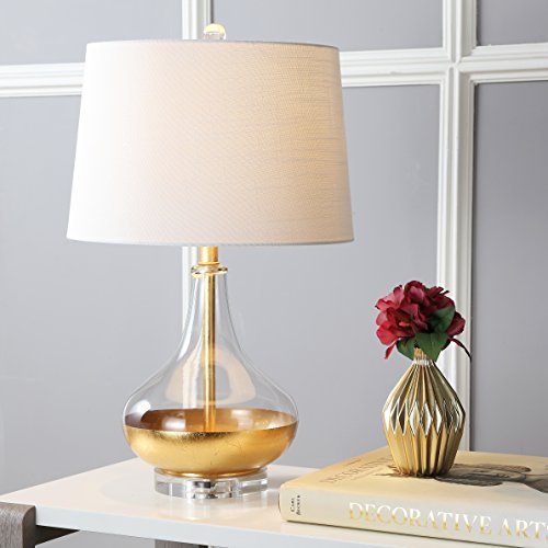 Lámpara de mesa de noche vidrio dorado 24.5 pulgadas miniatura 2