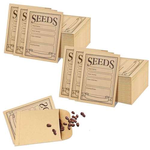 100 enveloppes graines auto-adhésives kraft réutilisables 3.1x4.7 pouces