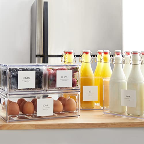 Talented Kitchen 157 Pantry Organization Labels For Food Storage Containers, Preprinted Black All Caps On Matte White Vinyl Stickers + Numbers For Minimalist Style Kitchen (Water Resistant) #TOP2