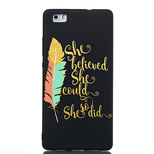 Aipyy Huawei P8 Lite Pattern Back Case for Feather English,Soft TPU Slim Printing Pattern Phone Back Cover for Back Case for Huawei P8 Lite