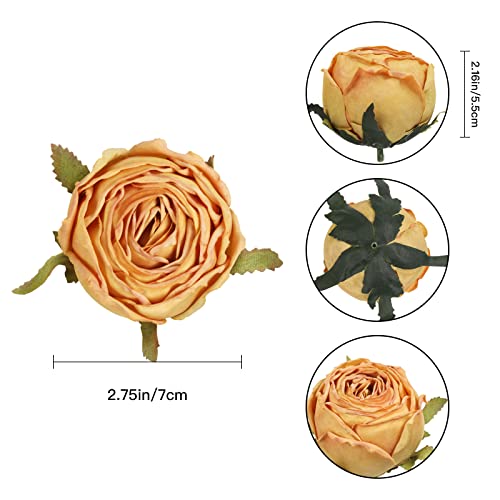 Ipopu Artificial Flowers For Decoration Fake Roses 20Pcs Coffee Brown Faux Roses With Stems Dried Floral Silk Flowers For Crafts For Coffee Table Centerpiece Decorations (Brown) #TOP1