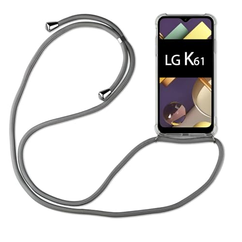 betterfon Hülle Kompatibel mit LG K61 | Handykette Smartphone Halskette Hülle mit Band | Handyhülle mit Kordel zum Umhängen Kompatibel für K61 | Grau