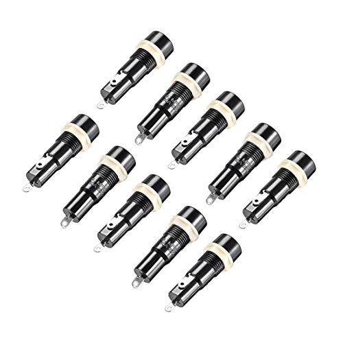 Uxcell Screw Cap Panel Mounted 5 X 20Mm Tube Fuse Holder Ac 250V 10A 48Mm Length Black 10Pcs #TOP23