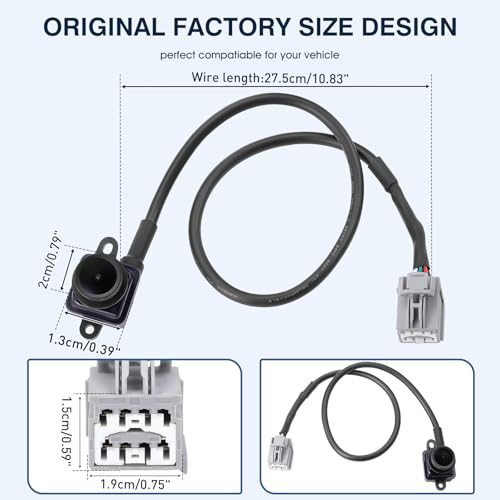 Image of Rear View Backup Camera Reverse Camera Fit for Dodge Dart Trunk Lid Mounted 2013-2016 Parking Back Up Assist Camera Replace# 56038990AB 56038990AC 1WY78GW7AA 56038990AA