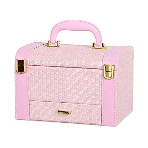 Boîte à bijoux avec tiroir et miroir - Organisateur rose