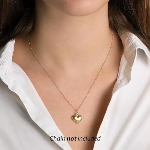 forme di Lucchetta - 14k Gold Puffed 3D Heart Pendant Charm, Authentic Italian Love Jewelry from Italy2