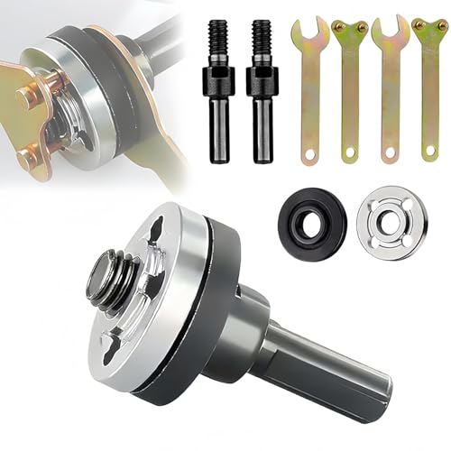 Electric Drill Angle Grinder Connecting Rod Set, 2 Set 10mm Adjustable Rotary Driver Cutter Shaft Accessories Drill Angle Grinder Adapter with Spanner for Cutting Disc, Polish Disc and Polish Sponge