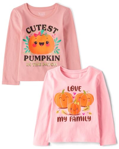 Image of The Children's Place Baby and Toddler All Holidays,Birthdays Long Sleeve Graphic T-Shirts,2 Pack