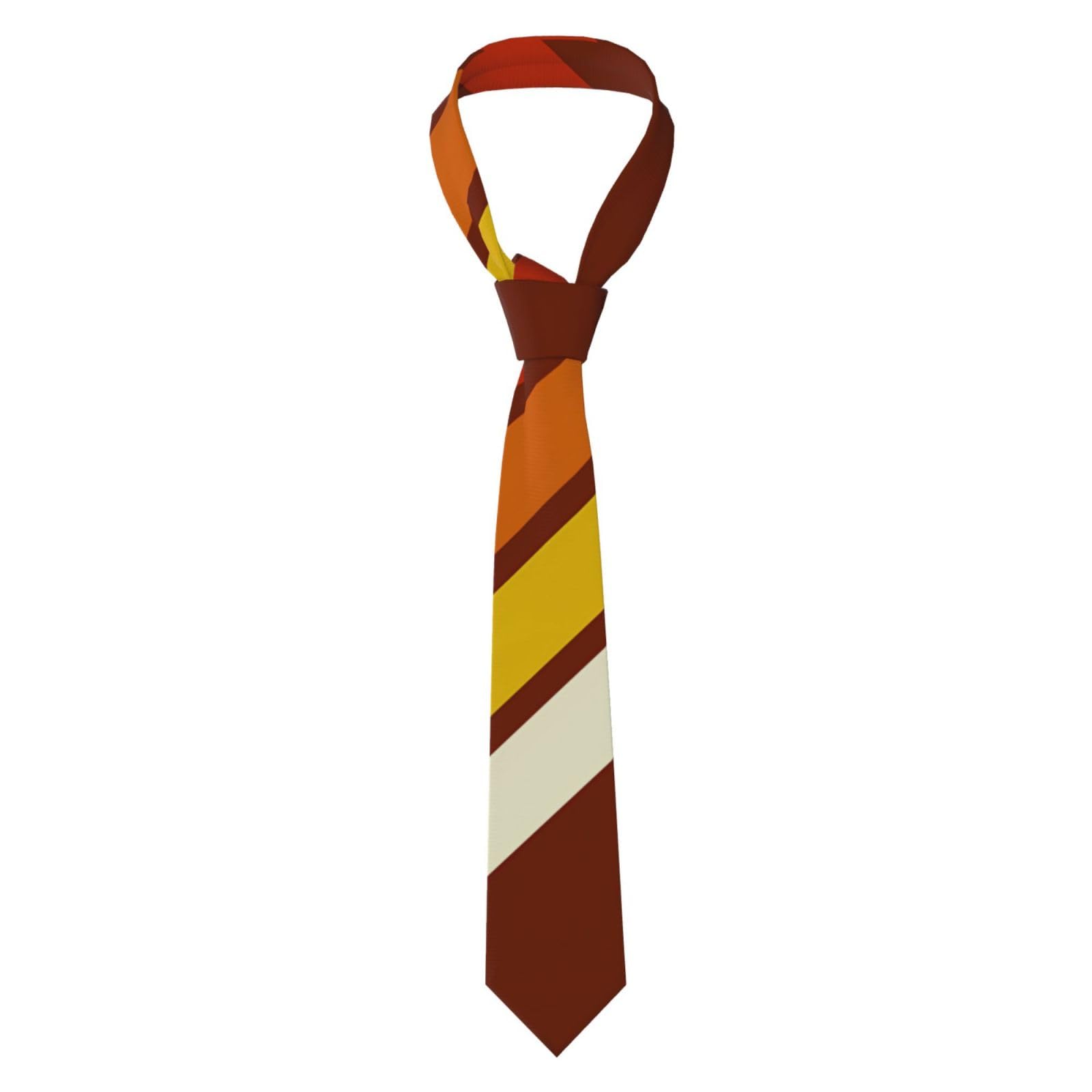 Hlbsdm Men's As Pic 70S 80S Retro Striped Stripes Luxury Tie For Weddings & Business - Silk-Like Texture Formal Necktie Gift For Grooms & Professionals