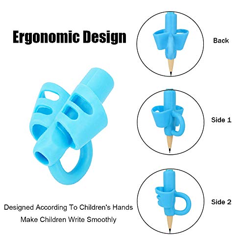 BUSHIBU Pencil Grips for Kids Handwriting, Toddler Pencil Grip, Pen Grips Trainer for Beginners Preschoolers Kindergarten Children(4 PCS) - Thumbnail 4
