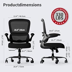 TRALT Office Chair - Ergonomic Desk Chair with Adjustable Lumbar Support, Mesh Computer Chair, Executive Chairs for Home Office Comfortable Lumbar Support (Black) — photo 2 of 6