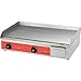 Produktbild Griddleplatte Grillplatte Gusseisen Elektrogrill Tischgrill (3300 W, 60x45x17,5 cm, 30-300°C, glatt, Gehäuse aus Edelstahl) 12mm starke Stahlplatte