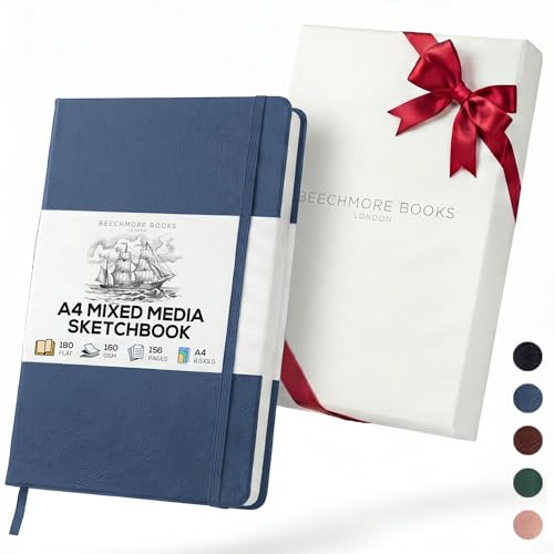 Beechmore Books A4 Mixed Media Sketchbook, 160 GSM