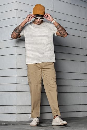 Image of FABRIPPLE Men's Heavy-Duty Cotton Cargo Pants - Rugged Style, All-Day Comfort
