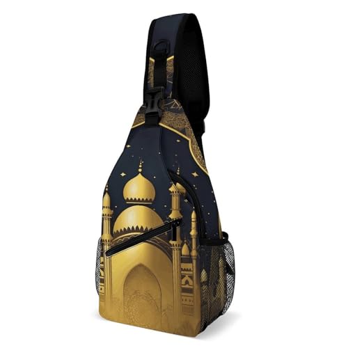 Sac à dos à bandoulière Mosquée dorée 38x20cm : libérez vos poches avec élégance