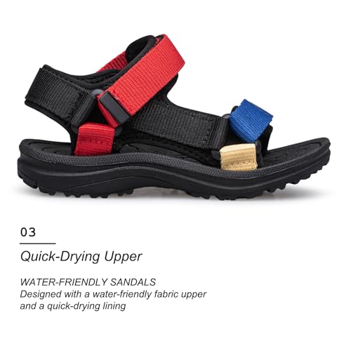 Image of vibdiv Boys Girls Sandals Open-Toe Summer Outdoor Unisex Child Sport Sandals Athletic Lightweight(Toddler /Little Kid /Big Kid)