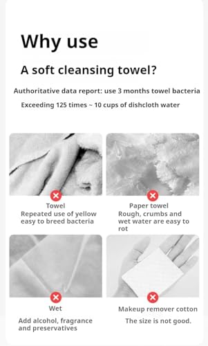 Generic Toalha de rosto descartável, toalha de rosto pendurada para pele sensível, remoção de maquia