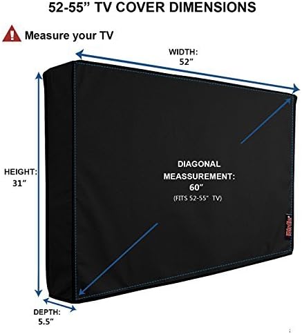 iBirdie Outdoor TV Cover 52', 55' with Bottom Cover and Scratch Resistant Liner, Weatherproof and Dust-Proof Material Protect Your TV, by iBirdie