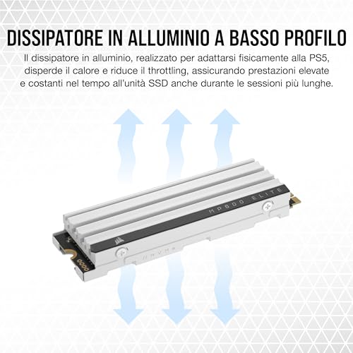 MP600 ELITE 4TB M.2 PCIe Gen4 x4 NVMe SSD per PS5 – Dissipatore Incluso – M.2 2280 – Fino a 7.000MB/sec di Lettura Sequenziale – NAND 3D TLC ad Alta Densità – Bianco - Hdd - Immagine 4