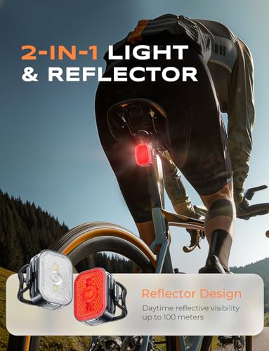Phares de vélo grand angle IP65 et recharge rapide double USB-C