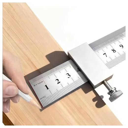 1 PCS Silvery Aluminum Alloy Carpenter's Ruler Stoppers Steel Ruler Precision Scribe and Marking Gauge, with Woodworking and Measuring Pocket Clips 20cm