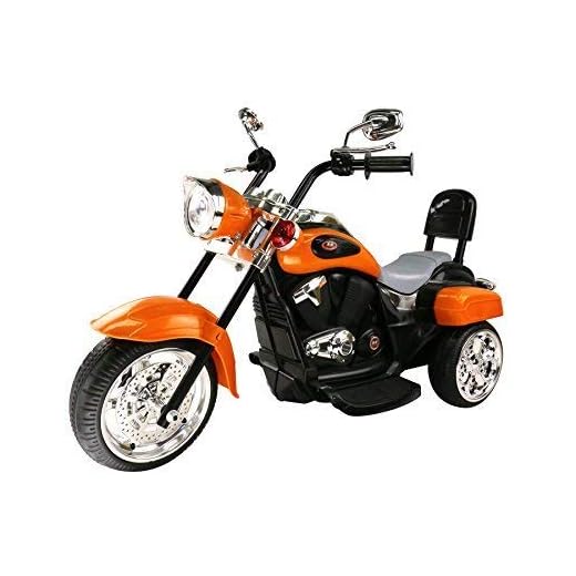 Trike Motorcycle Powered Ride on Motorcycle for Kids, 3 Years Old Above -Orange