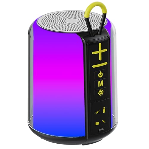 CofunKool Portable Bluetooth Speaker with 8W Loud Stereo Sound, RGB Light, TF-Card/USB Flash Drive/AUX Input, Wireless BT 5.3 Dual Stereo Pairing, for Home Outdoor Travel