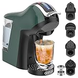 KOTLIE Espresso 5in1 Single Serve Coffee Maker, 19Bar Cappuccino&Latte Maker, Cold&Hot Brewing Coffee Machine for K*cup/NES*presso Original/D*olce G*usto/Ground Coffee/44mm ESE(Dark Green)