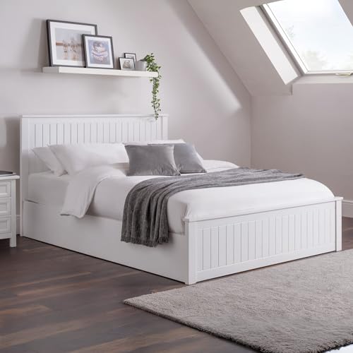 Julian Bowen Maine Ottoman Storage 150cm King Bed - Surf White