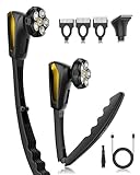 Back Shaver for Men: Long Foldable Handle Back Razor for Men with 6D Fast & No-Scratch Shaving - 2 in 1 Waterproof Electric Full Body Hair Trimmer&Groomer Kit - Back Hair Removal Birthday Gift for Man