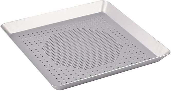 Square Rectangle Pizza Baking Pan Nonstick Pizza Hole Tray Pan Steel Round Crispy Crust Pizza Oven Tray Perforated Bakeware Tool Size 13inch-33X33X2cm 8inch