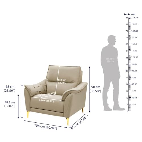 Image of Wakefit Tuvalu Large Sofa Without Motion - Single Seater - Beige
