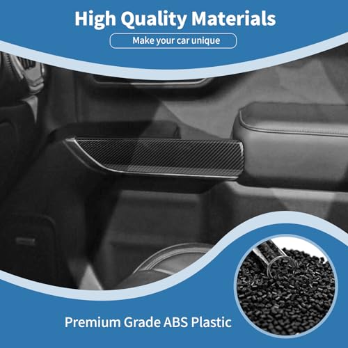 PDKLIN for Silverado Front Door Panel Trim Cover for Chevy Silverado GMC Sierra 2019-2022 Carbon Fiber Grain Interior Accessories 2pcs by PDKLIN - Used condition - Image 2